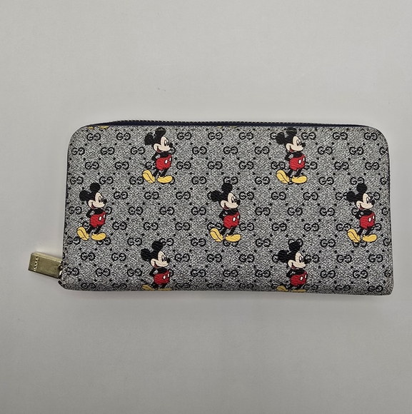 Fashion Handbags - Disney Mickey Mouse Gray Fashion Inspired Monogram Logo Wallet
